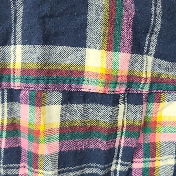 Hollister Blue Plaid Soft Flannel Roll up Long Sleeve Shirt Button Down Medium - Picture 10 of 10